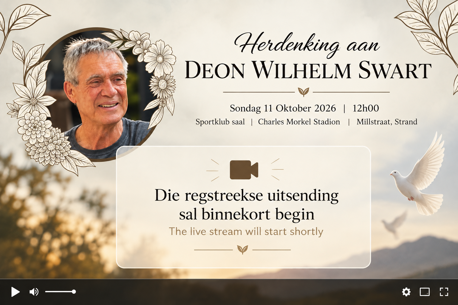 Die regstreekse uitsending sal binnekort begin